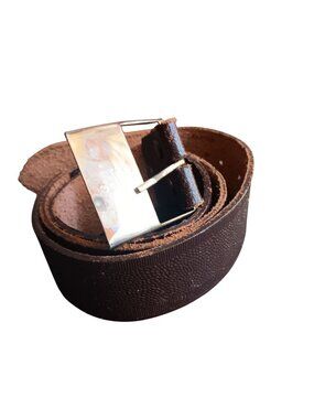 Vintage Money Belt 36 37 38 1970s Hong Kong Monogram Engraved Buckle MCM L